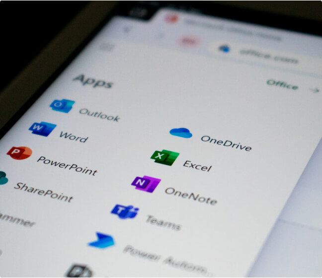 Microsoft 365 sfeerbeeld apps