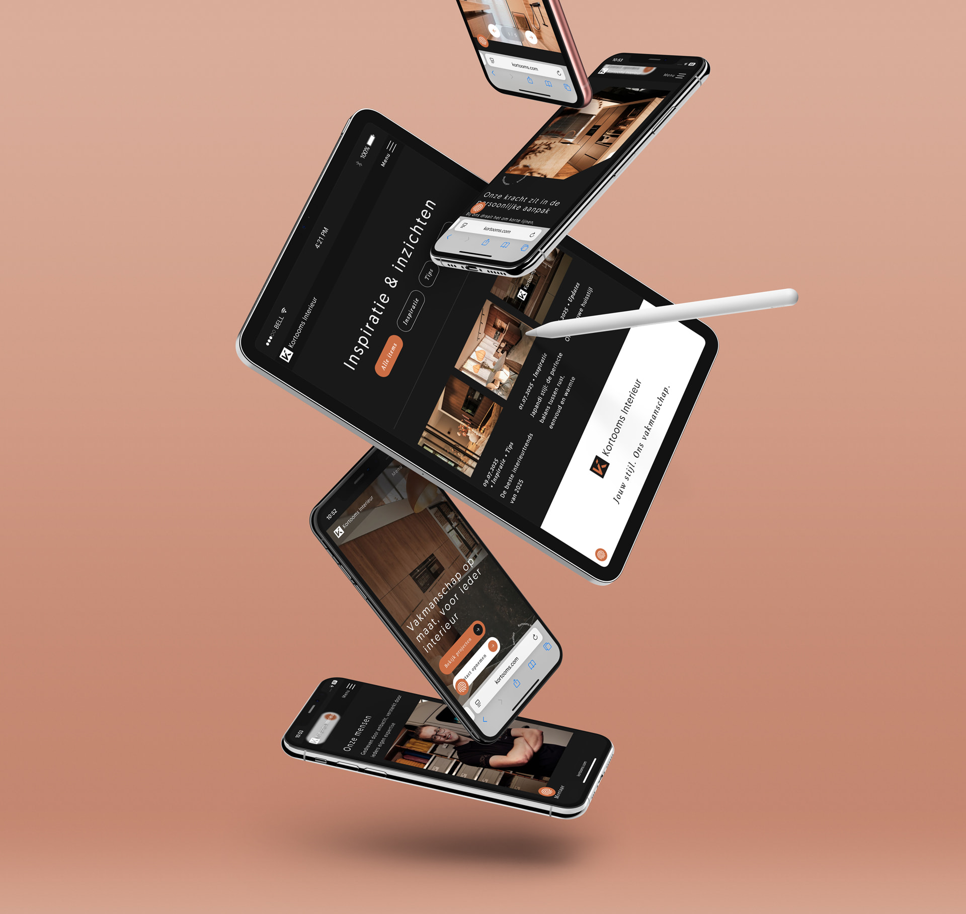 Kortooms Interieur website mock up